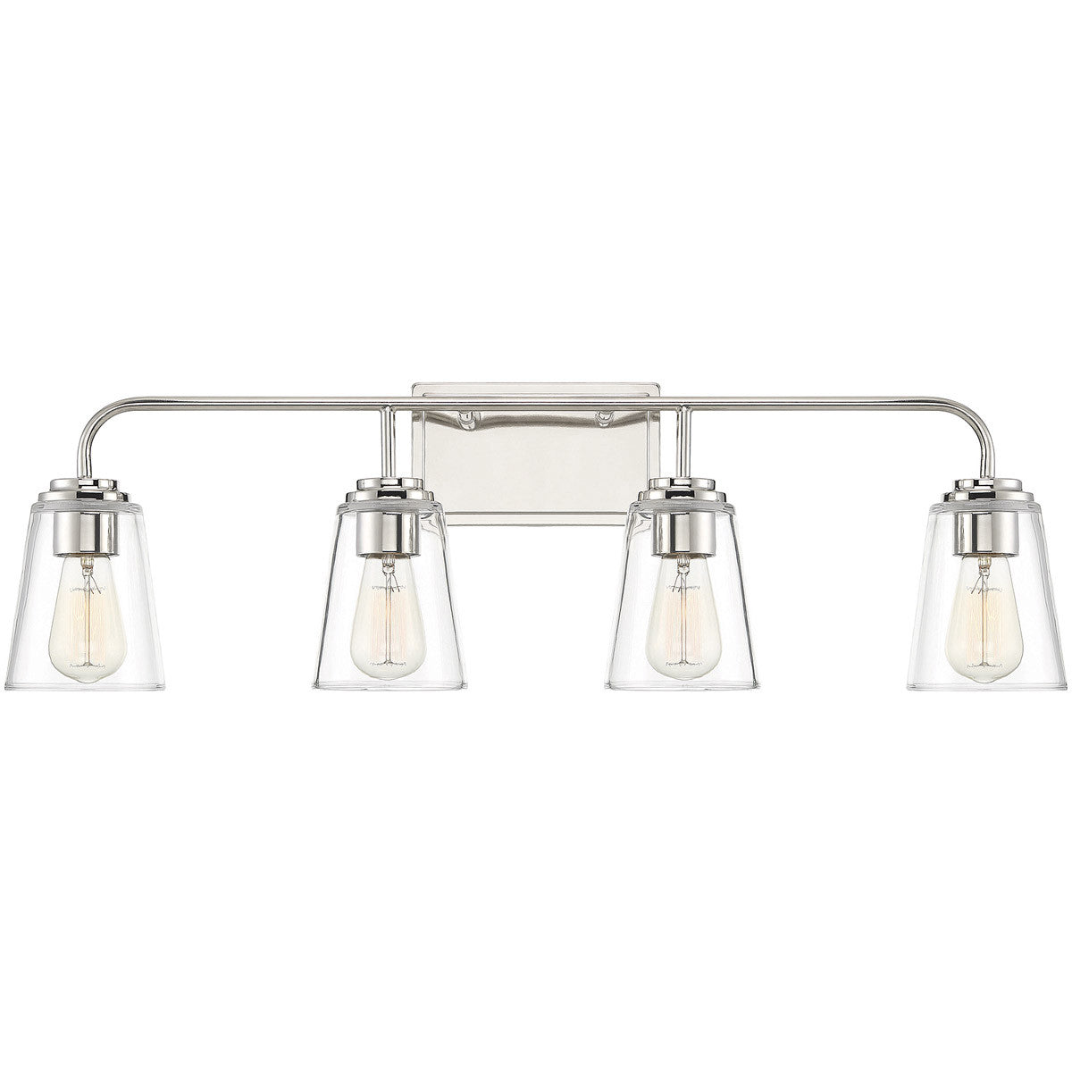 Meridian 4-Light Bathroom Vanity Light in Polished Nickel M80045PN