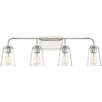 Meridian 4-Light Bathroom Vanity Light in Polished Nickel M80045PN