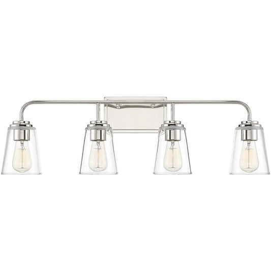 Meridian 4-Light Bathroom Vanity Light in Polished Nickel M80045PN