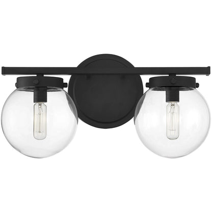 Meridian Lite Trends 2-Light Bathroom Vanity Light in Matte Black M80046MBK