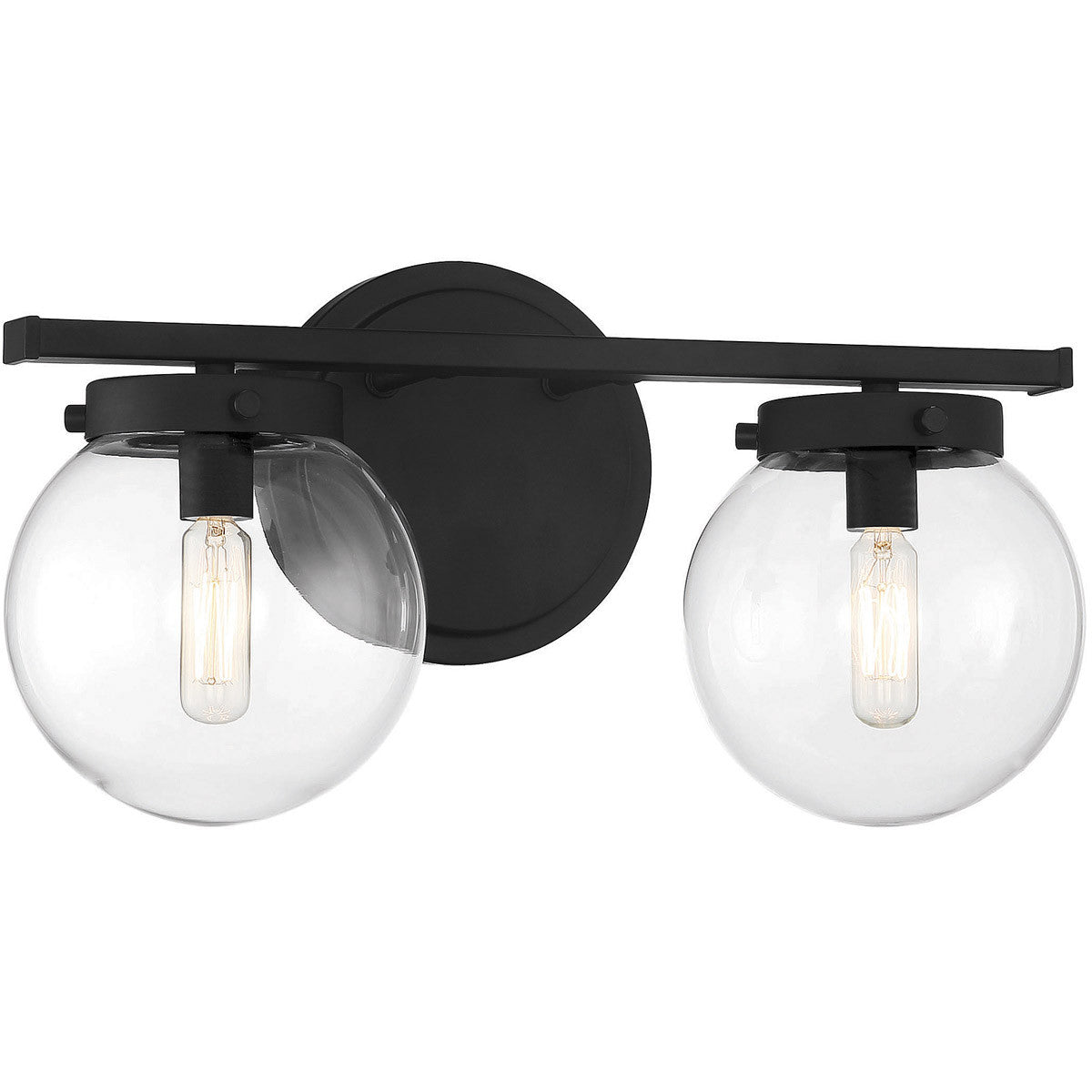 Meridian Lite Trends 2-Light Bathroom Vanity Light in Matte Black M80046MBK