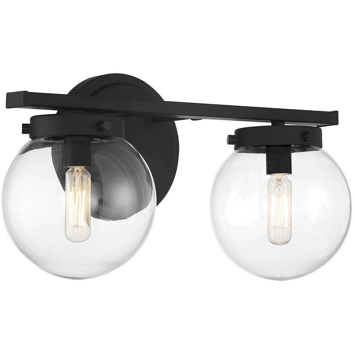 Meridian Lite Trends 2-Light Bathroom Vanity Light in Matte Black M80046MBK