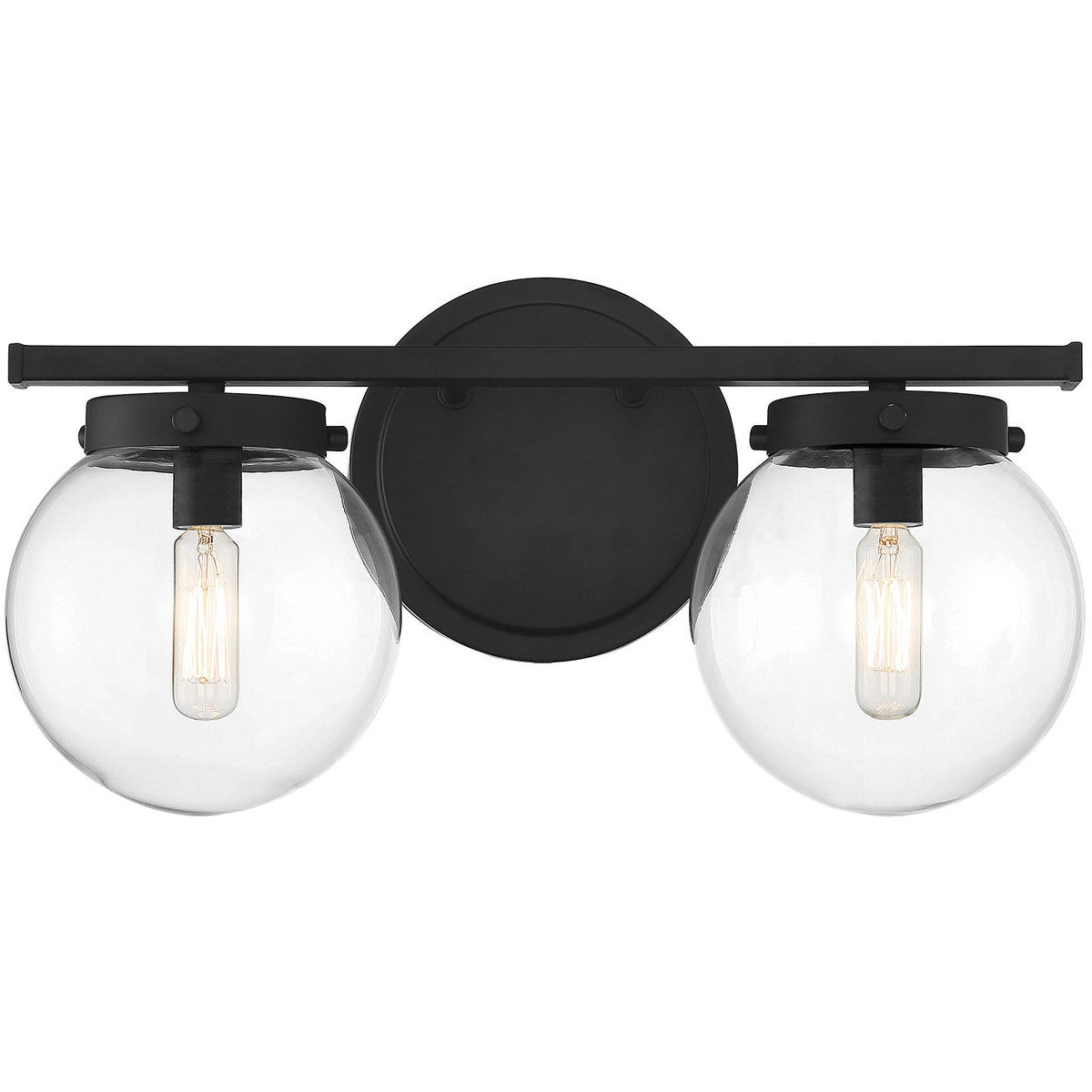 Meridian 2-Light Bathroom Vanity Light in Matte Black M80046MBK