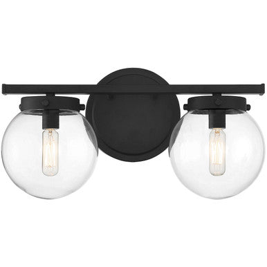 Meridian Lite Trends 2-Light Bathroom Vanity Light in Matte Black M80046MBK