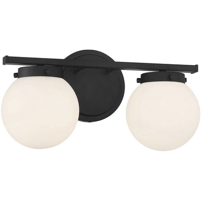 Meridian Lite Trends 2-Light Bathroom Vanity Light in Matte Black M80047MBK