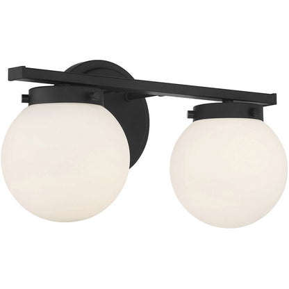 Meridian Lite Trends 2-Light Bathroom Vanity Light in Matte Black M80047MBK