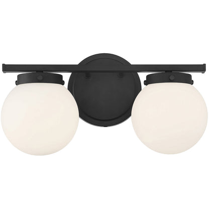 Meridian 2-Light Bathroom Vanity Light in Matte Black M80047MBK