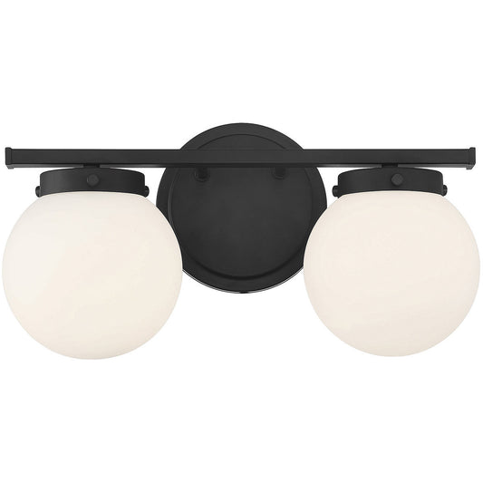 Meridian 2-Light Bathroom Vanity Light in Matte Black M80047MBK