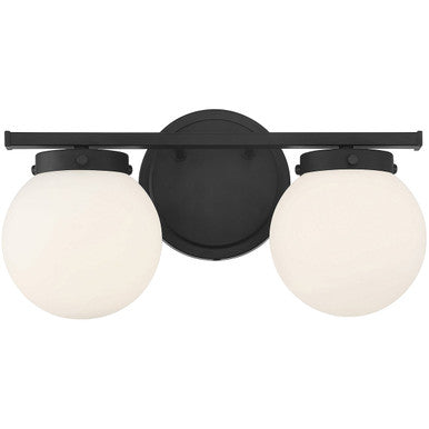 Meridian Lite Trends 2-Light Bathroom Vanity Light in Matte Black M80047MBK