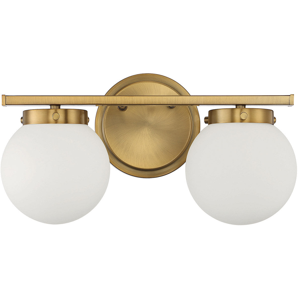 Meridian Lite Trends 2-Light Bathroom Vanity Light in Natural Brass M80047NB