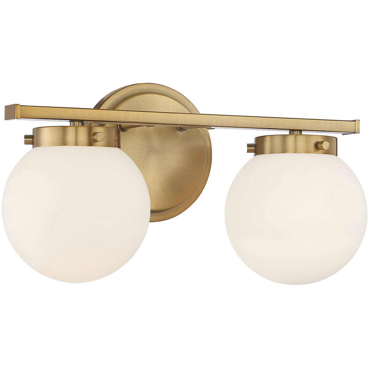 Meridian Lite Trends 2-Light Bathroom Vanity Light in Natural Brass M80047NB