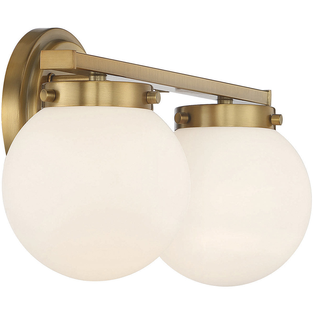 Meridian Lite Trends 2-Light Bathroom Vanity Light in Natural Brass M80047NB