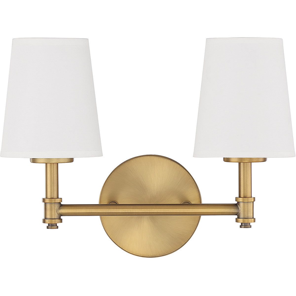 Meridian Lite Trends 2-Light Bathroom Vanity Light in Natural Brass M80050NB