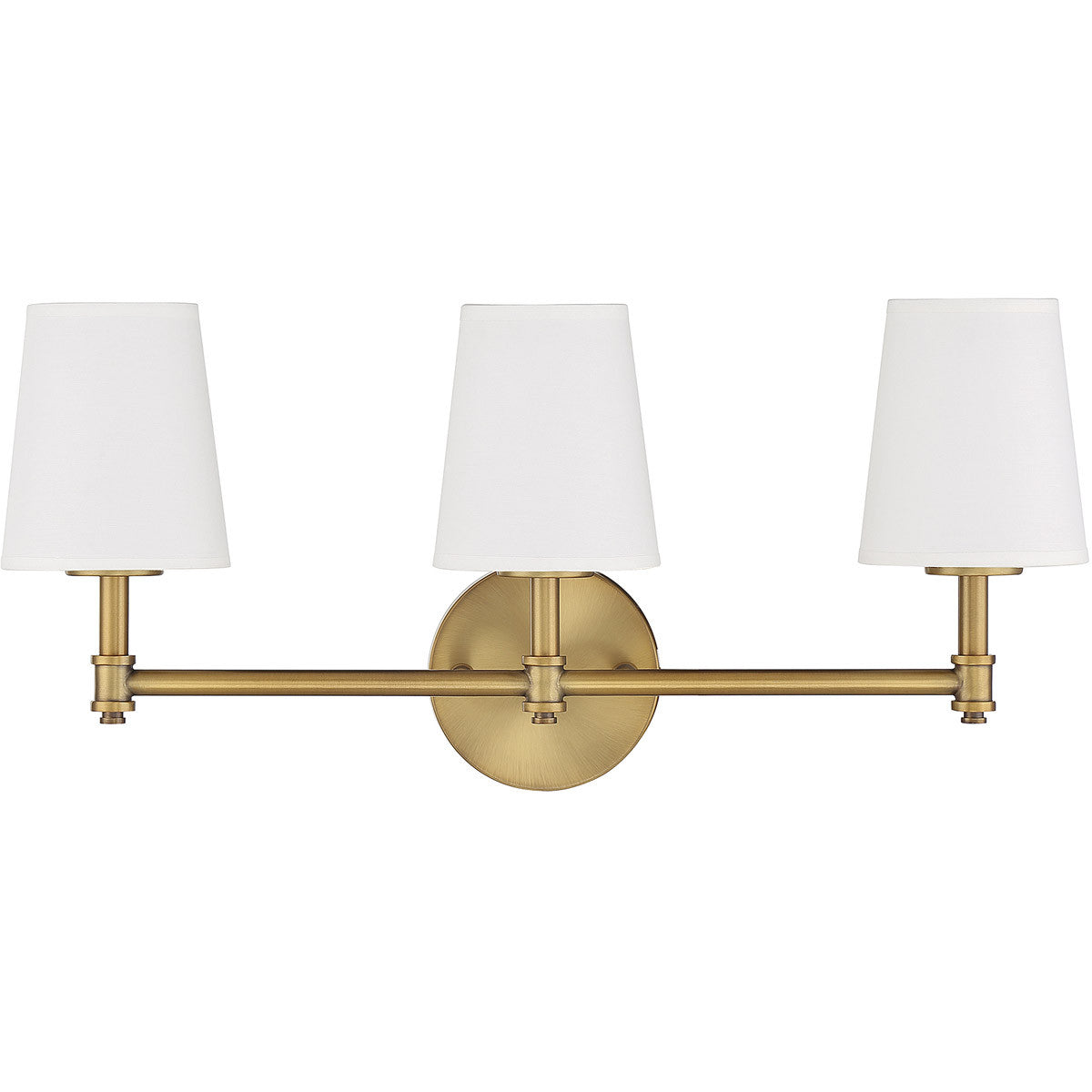 Meridian Lite Trends 3-Light Bathroom Vanity Light in Natural Brass M80051NB