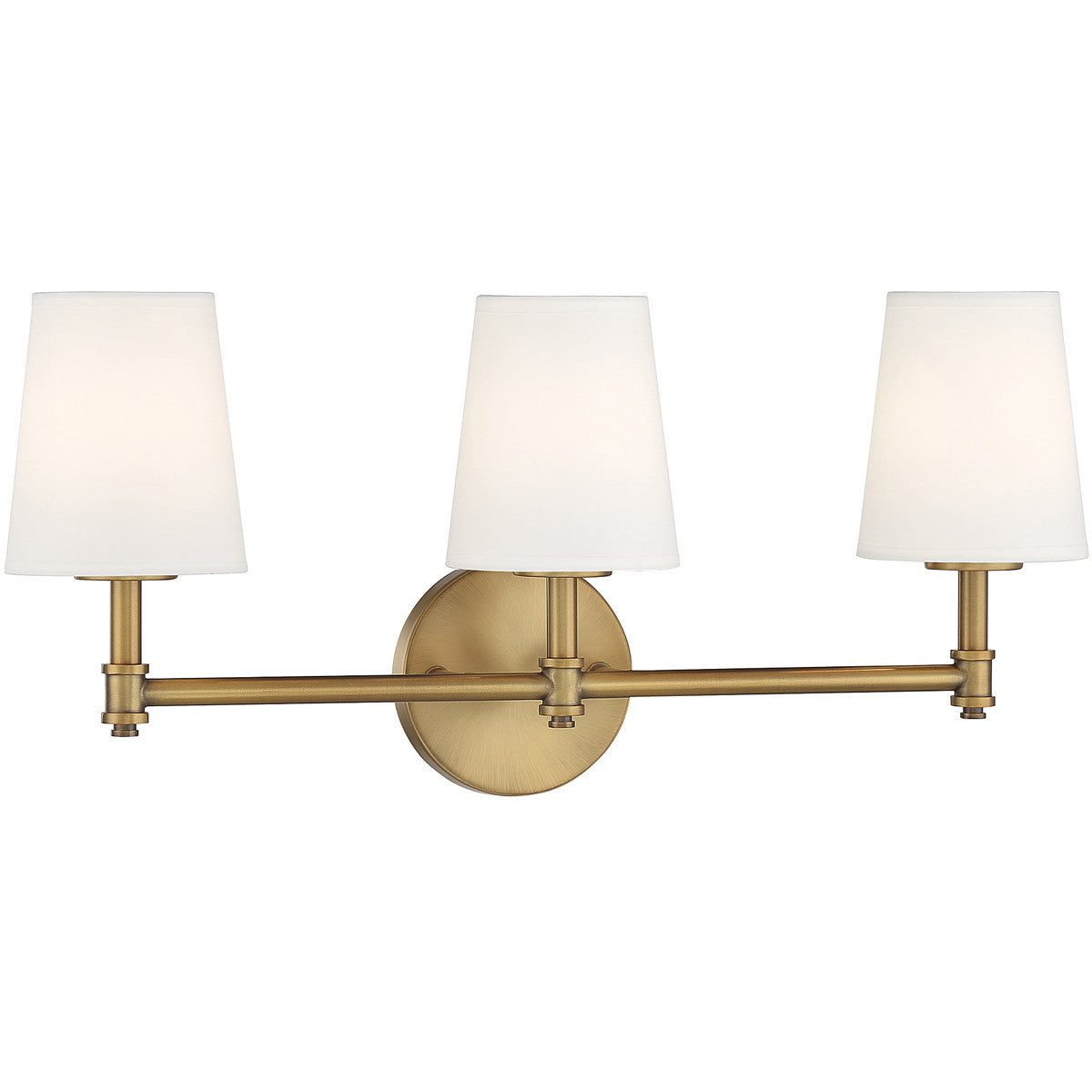 Meridian Lite Trends 3-Light Bathroom Vanity Light in Natural Brass M80051NB