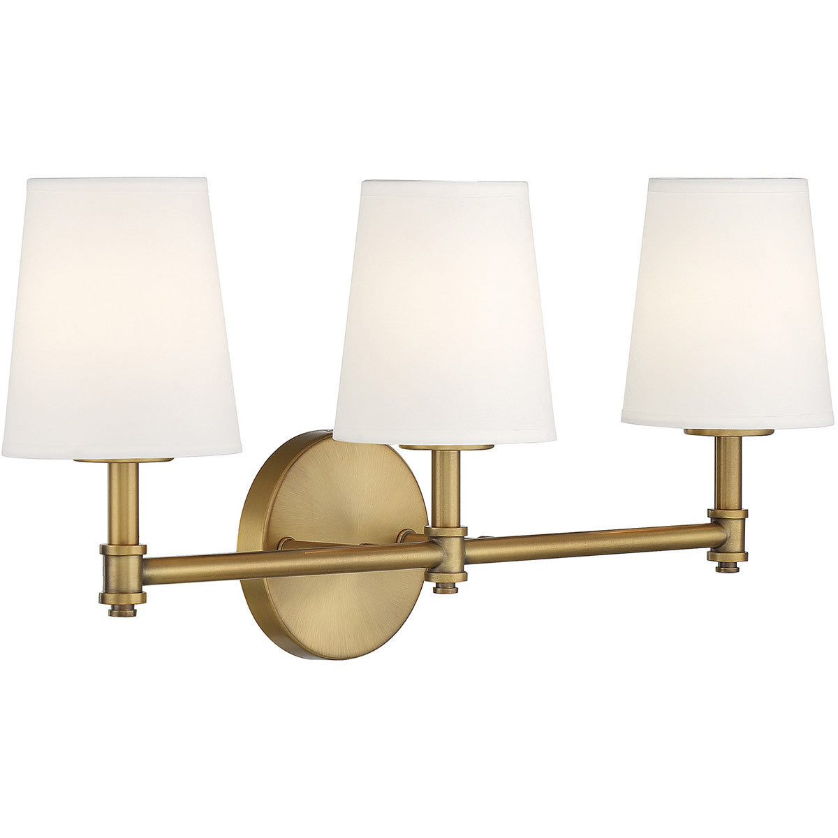 Meridian Lite Trends 3-Light Bathroom Vanity Light in Natural Brass M80051NB