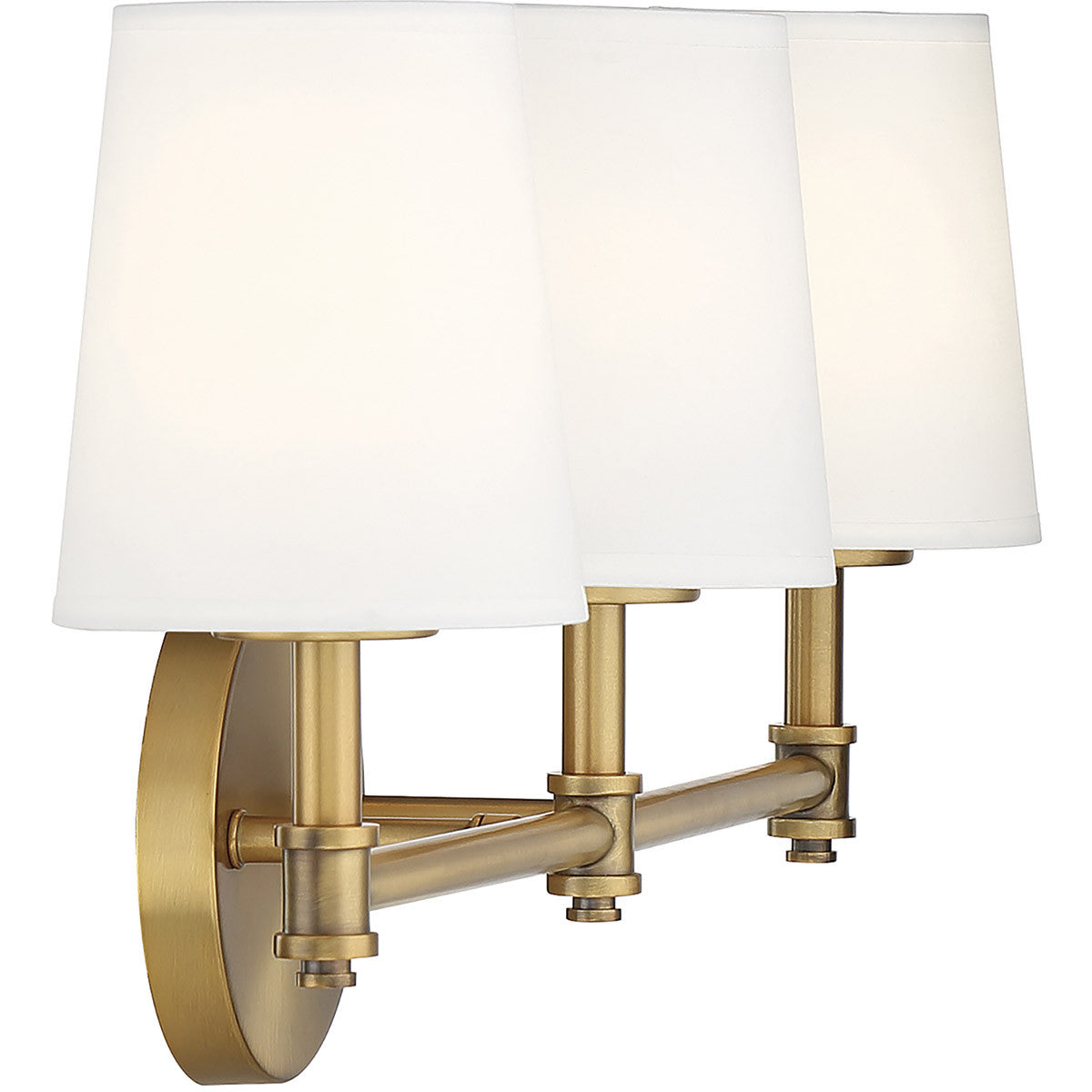 Meridian Lite Trends 3-Light Bathroom Vanity Light in Natural Brass M80051NB