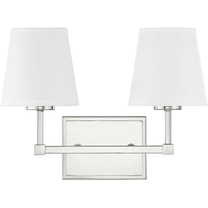 Meridian Lite Trends 2-Light Bathroom Vanity Light in Polished Nickel M80052PN