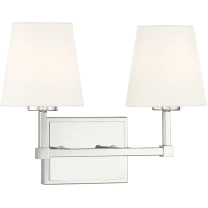 Meridian Lite Trends 2-Light Bathroom Vanity Light in Polished Nickel M80052PN