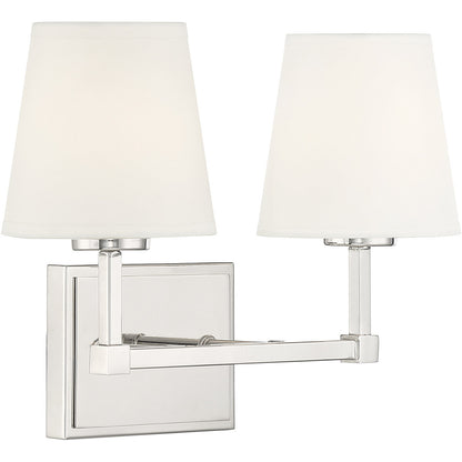 Meridian Lite Trends 2-Light Bathroom Vanity Light in Polished Nickel M80052PN