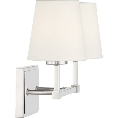 Meridian Lite Trends 2-Light Bathroom Vanity Light in Polished Nickel M80052PN