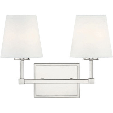 Meridian Lite Trends 2-Light Bathroom Vanity Light in Polished Nickel M80052PN