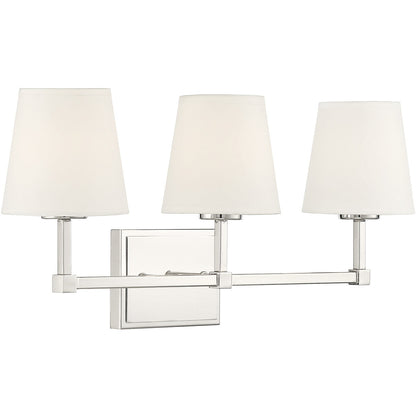 Meridian Lite Trends 3-Light Bathroom Vanity Light in Polished Nickel M80053PN