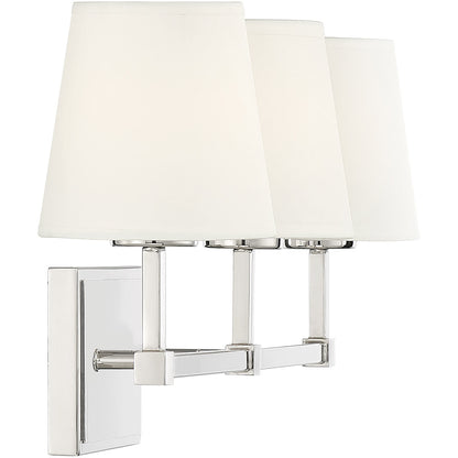 Meridian Lite Trends 3-Light Bathroom Vanity Light in Polished Nickel M80053PN