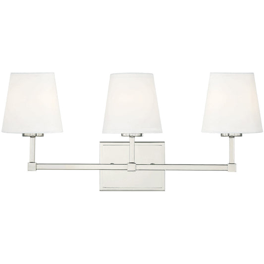 Meridian 3-Light Bathroom Vanity Light in Polished Nickel M80053PN