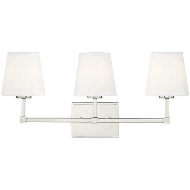 Meridian Lite Trends 3-Light Bathroom Vanity Light in Polished Nickel M80053PN