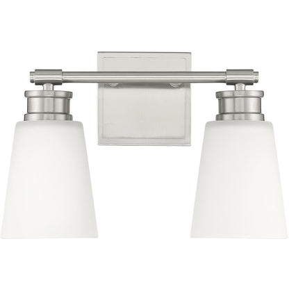 Meridian Lite Trends 2-Light Bathroom Vanity Light in Brushed Nickel M80054BN