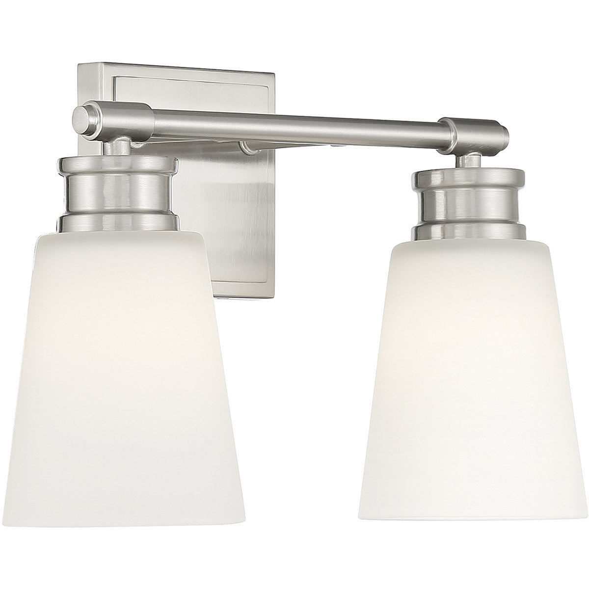 Meridian Lite Trends 2-Light Bathroom Vanity Light in Brushed Nickel M80054BN