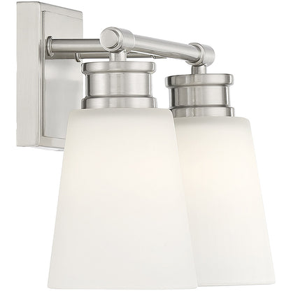 Meridian Lite Trends 2-Light Bathroom Vanity Light in Brushed Nickel M80054BN