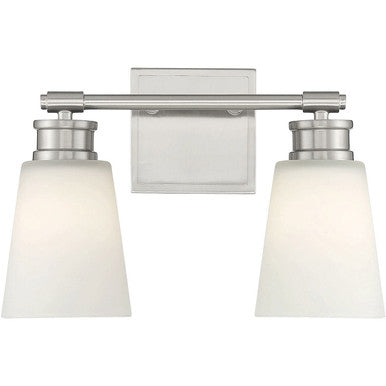 Meridian Lite Trends 2-Light Bathroom Vanity Light in Brushed Nickel M80054BN