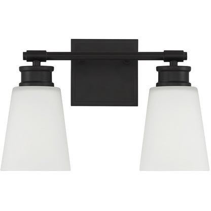 Meridian Lite Trends 2-Light Bathroom Vanity Light in Matte Black M80054MBK