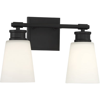 Meridian Lite Trends 2-Light Bathroom Vanity Light in Matte Black M80054MBK