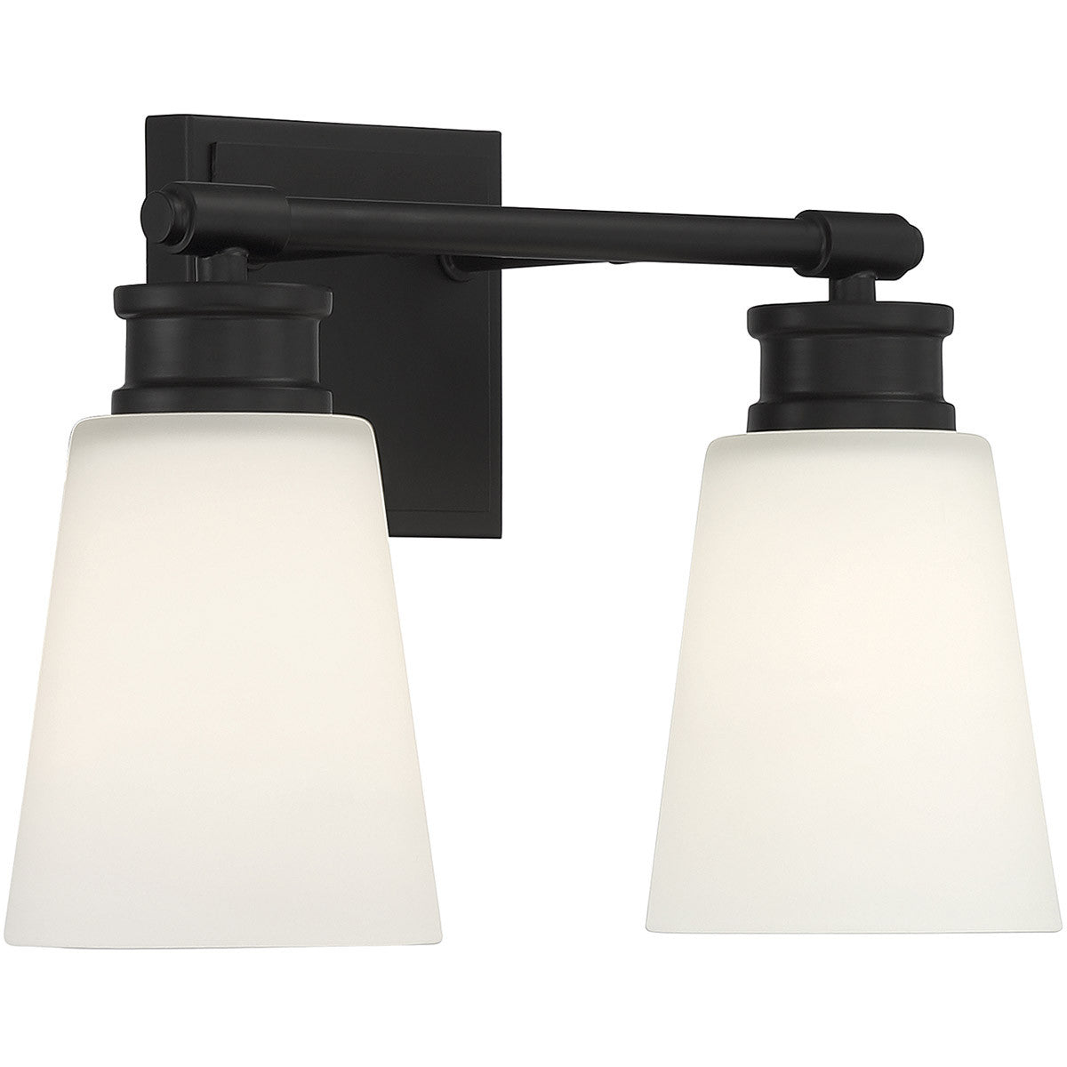 Meridian Lite Trends 2-Light Bathroom Vanity Light in Matte Black M80054MBK