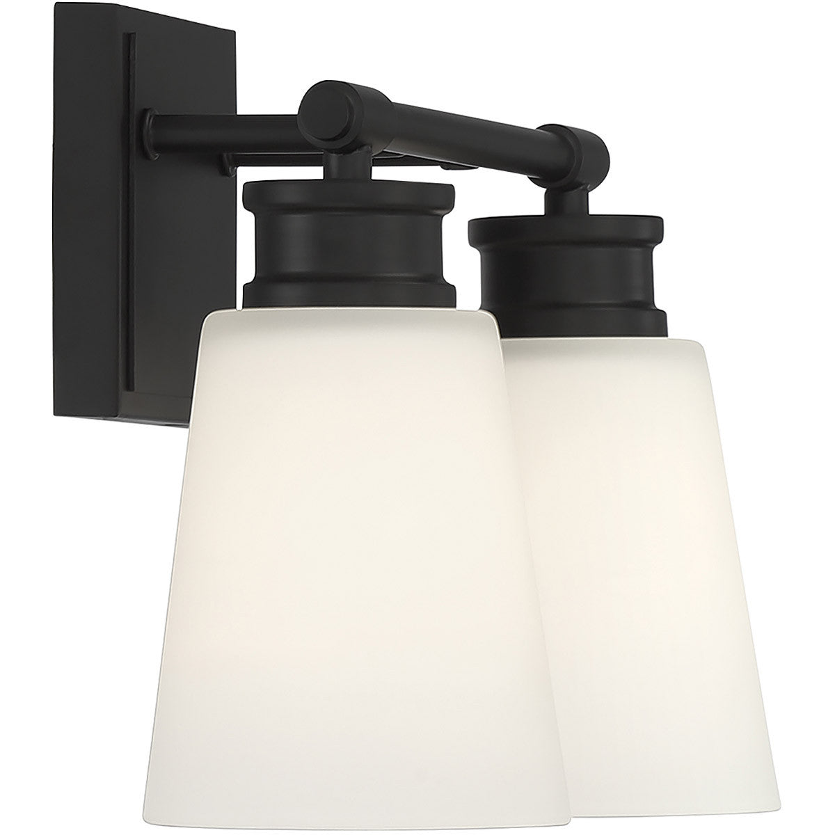 Meridian Lite Trends 2-Light Bathroom Vanity Light in Matte Black M80054MBK