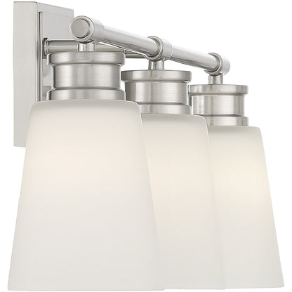 Meridian Lite Trends 3-Light Bathroom Vanity Light in Brushed Nickel M80055BN