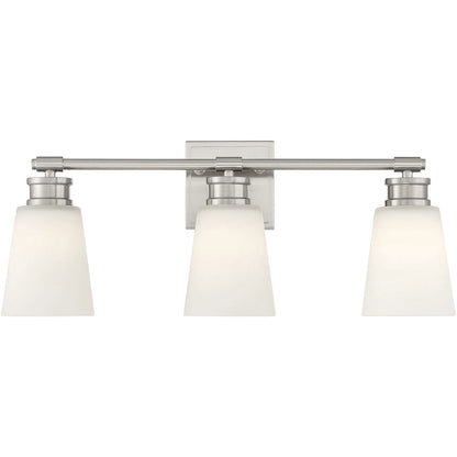 Meridian 3-Light Bathroom Vanity Light in Brushed Nickel M80055BN