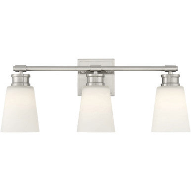 Meridian Lite Trends 3-Light Bathroom Vanity Light in Brushed Nickel M80055BN