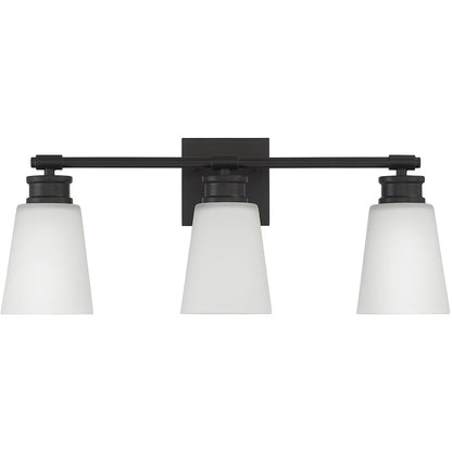 Meridian Lite Trends 3-Light Bathroom Vanity Light in Matte Black M80055MBK