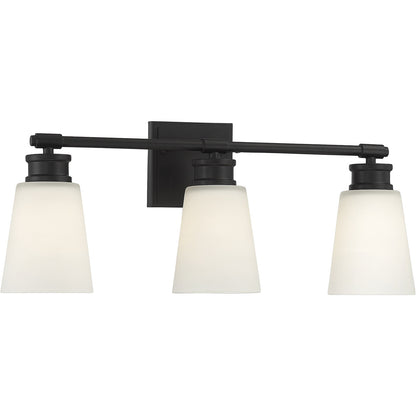 Meridian Lite Trends 3-Light Bathroom Vanity Light in Matte Black M80055MBK