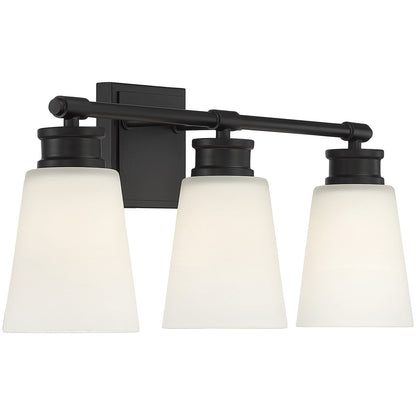 Meridian Lite Trends 3-Light Bathroom Vanity Light in Matte Black M80055MBK