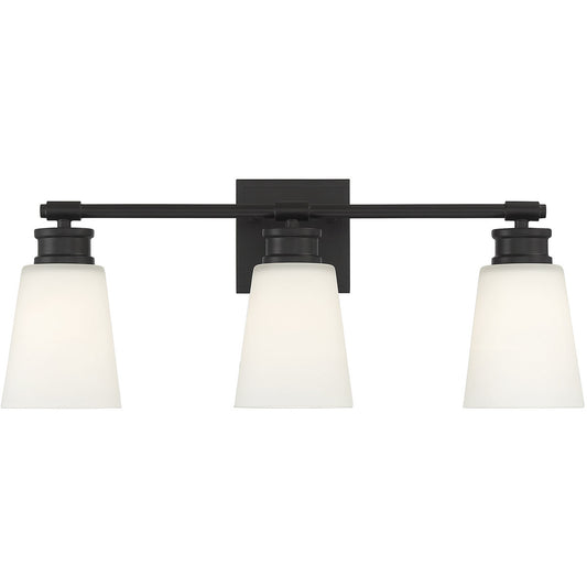 Meridian 3-Light Bathroom Vanity Light in Matte Black M80055MBK