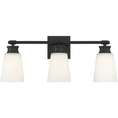 Meridian Lite Trends 3-Light Bathroom Vanity Light in Matte Black M80055MBK