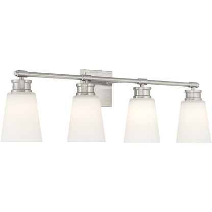 Meridian Lite Trends 4-Light Bathroom Vanity Light in Brushed Nickel M80056BN