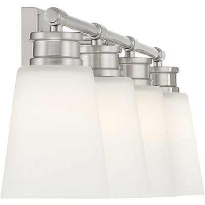 Meridian Lite Trends 4-Light Bathroom Vanity Light in Brushed Nickel M80056BN