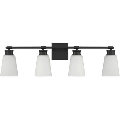 Meridian Lite Trends 4-Light Bathroom Vanity Light in Matte Black M80056MBK