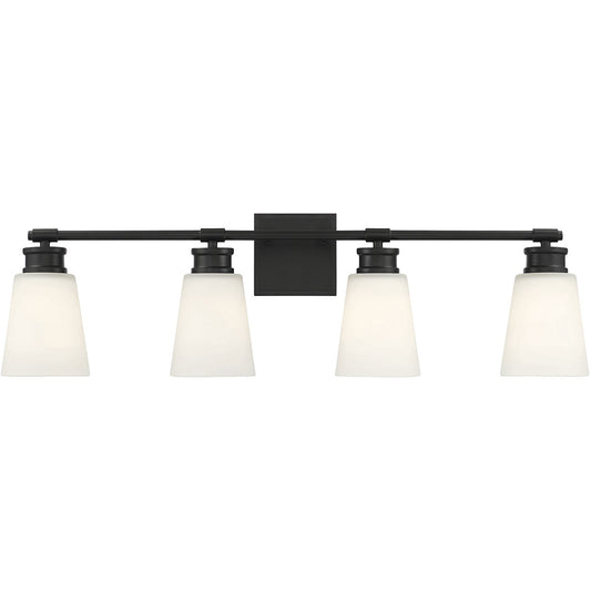 Meridian 4-Light Bathroom Vanity Light in Matte Black M80056MBK